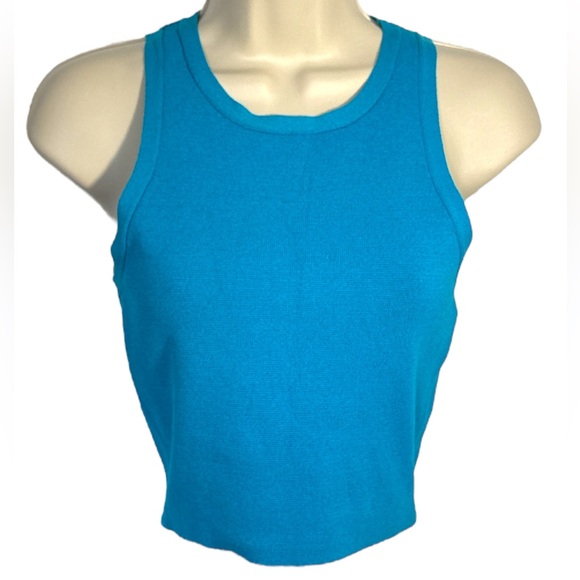ZARA Electric Blue Knit Bandage Crop Top Size Small - Picture 8 of 9